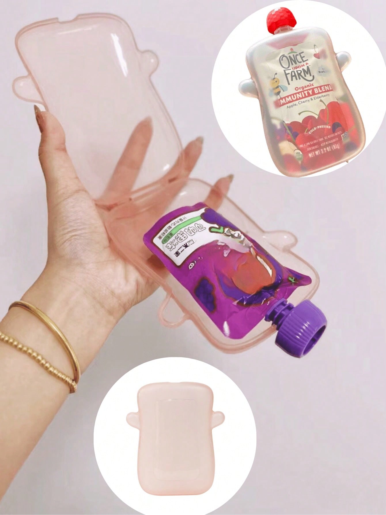 Baby Food Pouches Reusable - Anti-Squeeze Fruit Puree Box and Suction