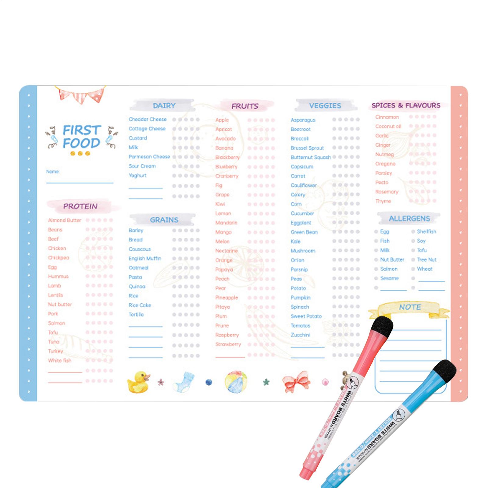 First Foods Chart Magnetic Bab - Baby Food Tracker 评论和价格